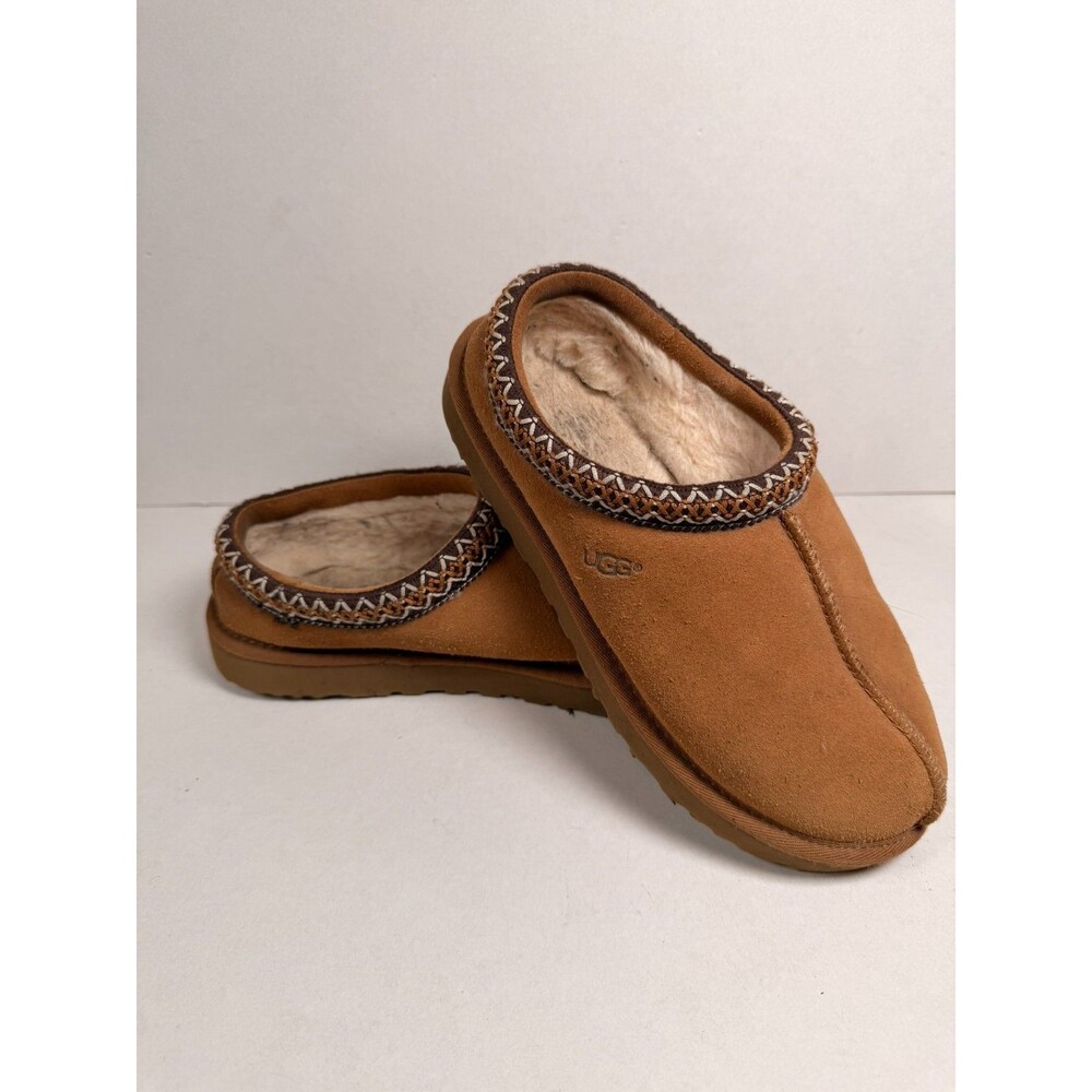 UGG Tasman Slipper Chestnut Suede Women Size 8 Slip On Clog 5955 Shearling